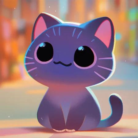 score_9, score_8_up, score_7_up, no humans, animal focus, sleek, full body, solo, blurry background, cute ,rating_safe, source_furry, <lora:Pikaole_pXL_E2:1>pikaole,cat