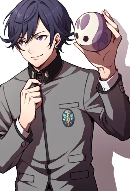 score_9, score_8_up, score_7_up, source_anime BREAK 1boy, solo,
<lora:zs_AwakeningPortraitsXL:1> awakeningportraits, portraits, white background
<lora:-pdxl_Fp:1> naoyap1, school uniform, purple eyes, grey pants, single earring, emblem, smile, closed mouth