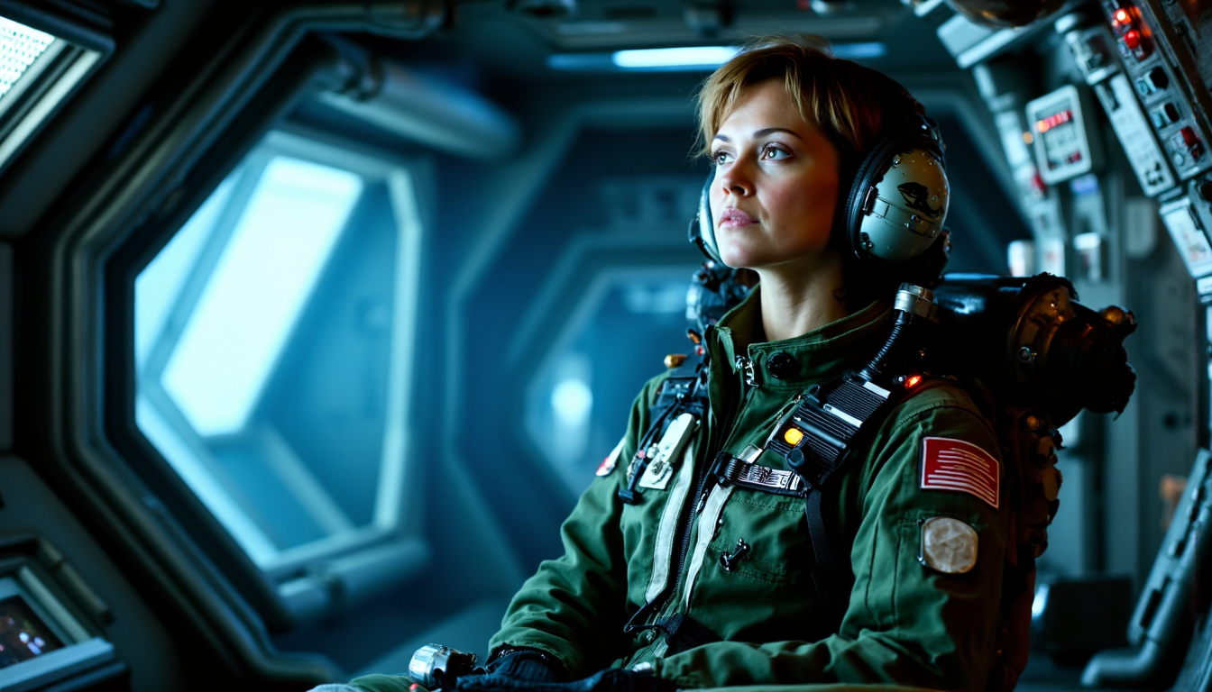 nostromo style,
woman wearing jumpsuit, spaceship interior, greebles, giger details, organic walls, space jockey, science fiction, horror,

extremely detailed:1.2, sharp:1.2, bold outlines,

sharp focus, detailed face, clear eyes, Detailed perfect hand