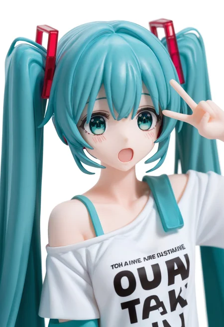 score_9,score_8,score_7_up, <lora:ChannelStyle-000020:1>,hatsune_miku, hatsune_miku_(vocaloid4), channel_(_caststation), 1girl, ?, aqua_eyes, aqua_hair, clothes_writing, english_text, hair_ornament, headphones, long_hair, off_shoulder, open_mouth, parody, shirt, short_sleeves, single_bare_shoulder, solo, spoken_question_mark, style_parody, t-shirt, twintails, upper_body, v4x, very_long_hair, white_background, white_shirt, bocchi_the_rock!, vocaloid, commentary, highres