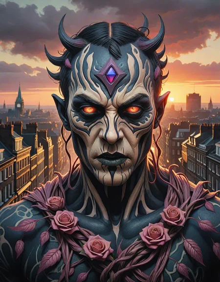 Photograph, landscape of a Oppressive Newcastle, at Sunrise, dark art, (detailed art by Marco Mazzoni:1.1) , Canon EF, 80mm, hearthstone artwork, behance