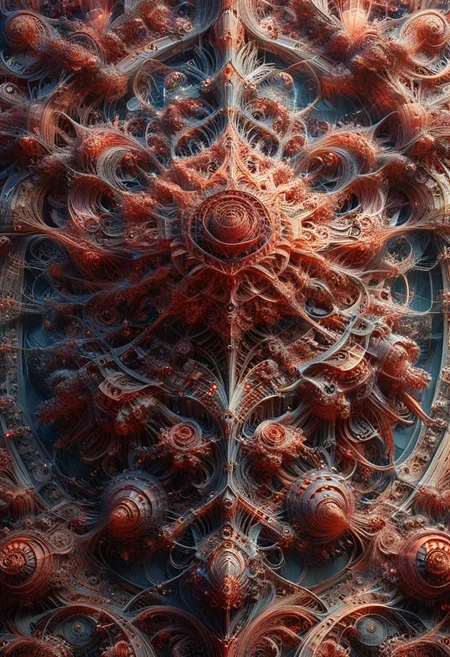 OverallDetail, photo of a paisley pattern, boteh, paisley, navy blue, madder red, dvr-trd, almond, entwined paisleys, official art, aesthetic, dynamic angle, hyper detailed, order and chaos, dark colors, Rose window pattern, (extremely detailed, intricate details, masterpiece, best quality, 8k wallpaper:1.4), dramatic lighting, (dark blue and madder red palette:1.2), twisting paisley