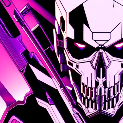 threatening cyborg, edgerunners-style-v2 skull