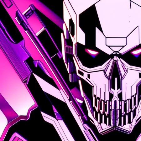 threatening cyborg, edgerunners-style-v2 skull