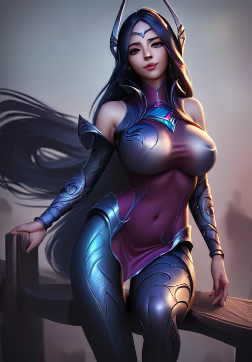 a woman, sfw, <lora:irelia:0.8>, irelia, smile,, (masterpiece, best quality, absurdres, detailed, ultra-detailed:1.3), seductive, (highly detailed, high quality:1.3)