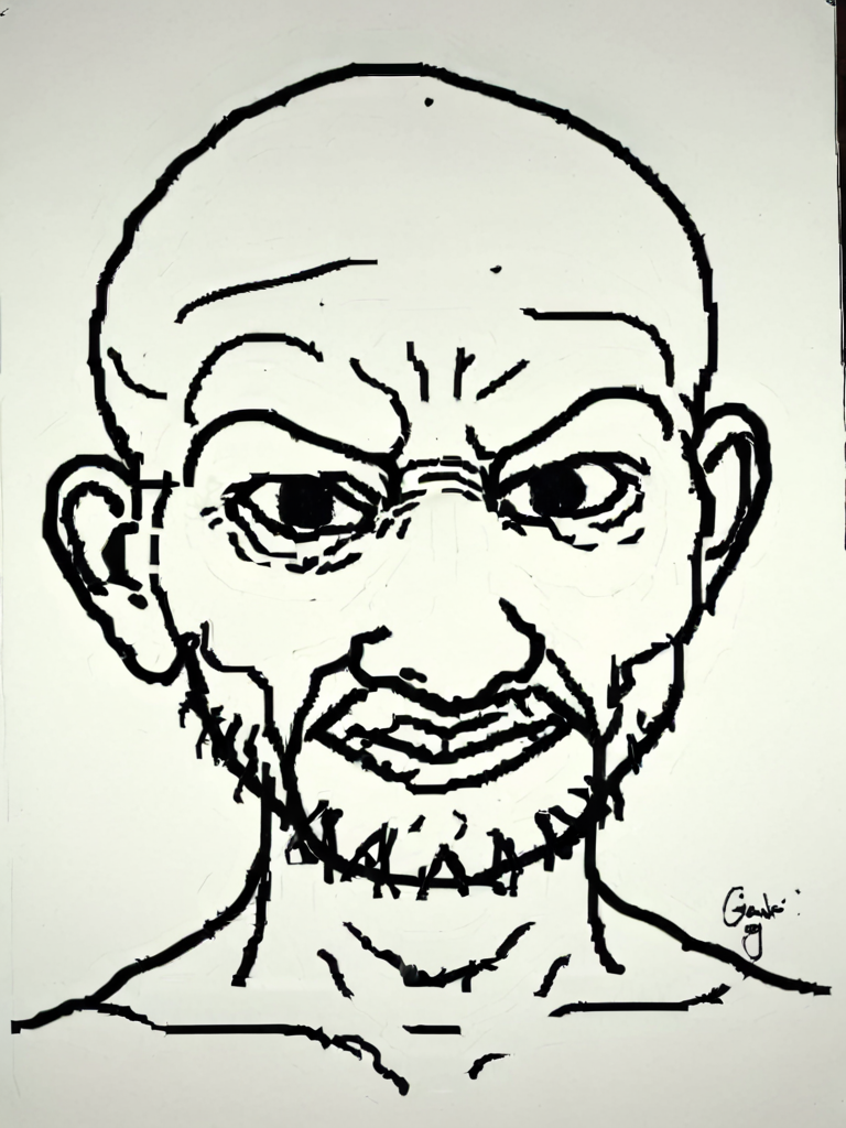 <lora:soyjak_XL:1> ghandi as soyjak drawing