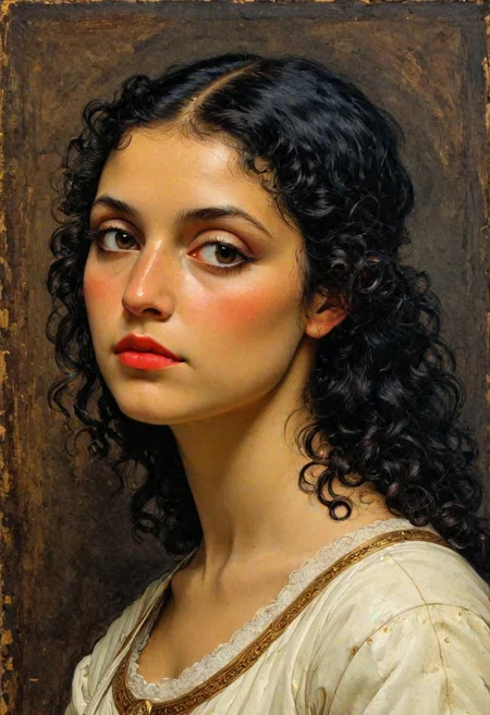 classic figure study, STYLE: "A fusion of Raimundo de Madrazo y Garreta + Moebius modern art ink drawing beautiful detailed mysterious ominous." :: encaustic, finely crafted thick impasto matte skin tones, painting, textured brush strokes, on canvas board, A Rembrandt and Caravaggio-inspired artwork, rough, velvet finish, mousse texture, non shiny, of a young medieval woman, neurographic alcohol inks, wadim kashin, Pino Daeni, Zdzisław Beksiński,
The golden ratio and geometric principles guide element placement, ensuring harmony and order.
