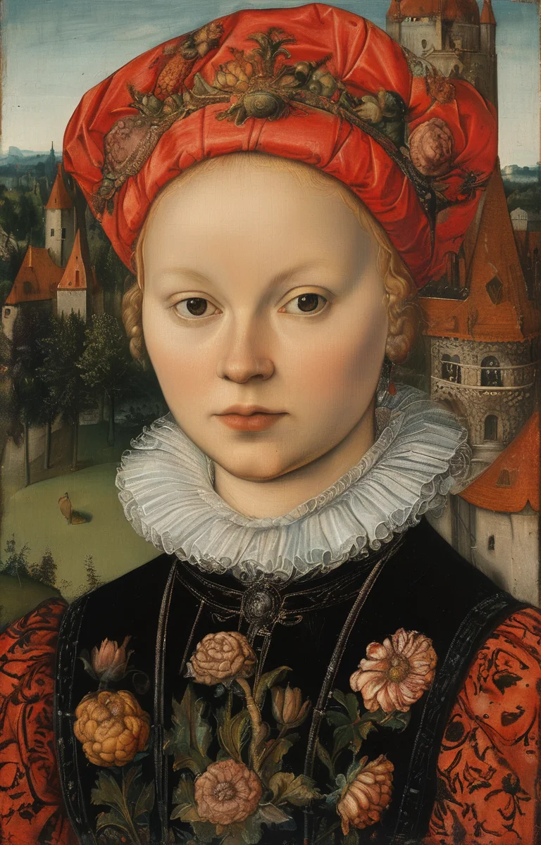 masterpiece,best quality,<lora:tbh282-sdxl:0.9>,illustration,style of Lucas Cranach the Younger portrait of noble man