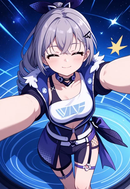score_9, score_8_up, score_7_up, masterpiece, best quality, absurdres, vibrant, highly detailed, super cute and adorable, fluffy, from above, three-quarter front view,
BREAK
1girl, solo, silver wolf \(honkai: star rail\), drill hair, grey eyes, grey hair, light blush, long hair, reaching towards viewer, happy, closed eyes, ^^, ^^^, closed mouth, :3,
BREAK
indoors, space base, outer space,