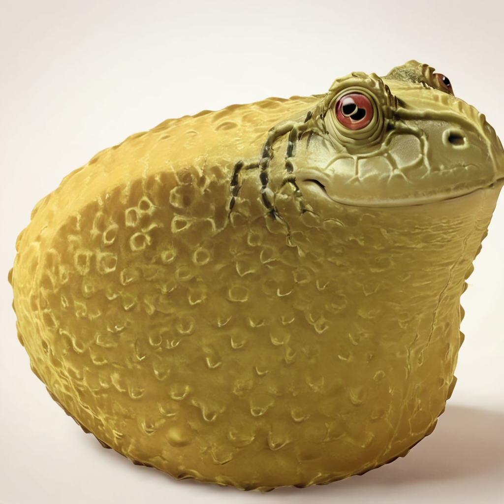 score_9, score_8_up, score_7_up, score_6_up, score_5_up, score_4_up, 
 <lora:plant_animals-7:1>,
plant_animal,
cucumber frog