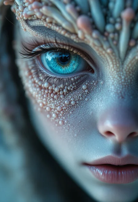 Cute creature from Space. terraforming. Alien Flora, Miki Asai Macro photography, close-up, hyper detailed, trending on artstation, sharp focus, studio photo, intricate details, highly detailed, by greg rutkowski
detailed face, detailed skin