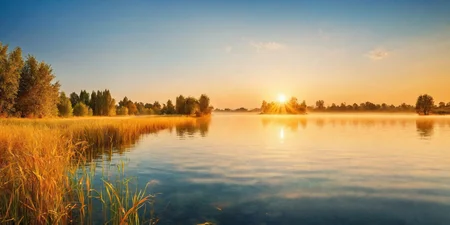 <lora:HMSG黿XL-000001:0.8>,reality,hd-hlh-3h,<lora:å
å½±XL:1>,Realistic landscape, calm water surface, golden hour, soft, golden lighting, warm colors, highly detailed, real photograph