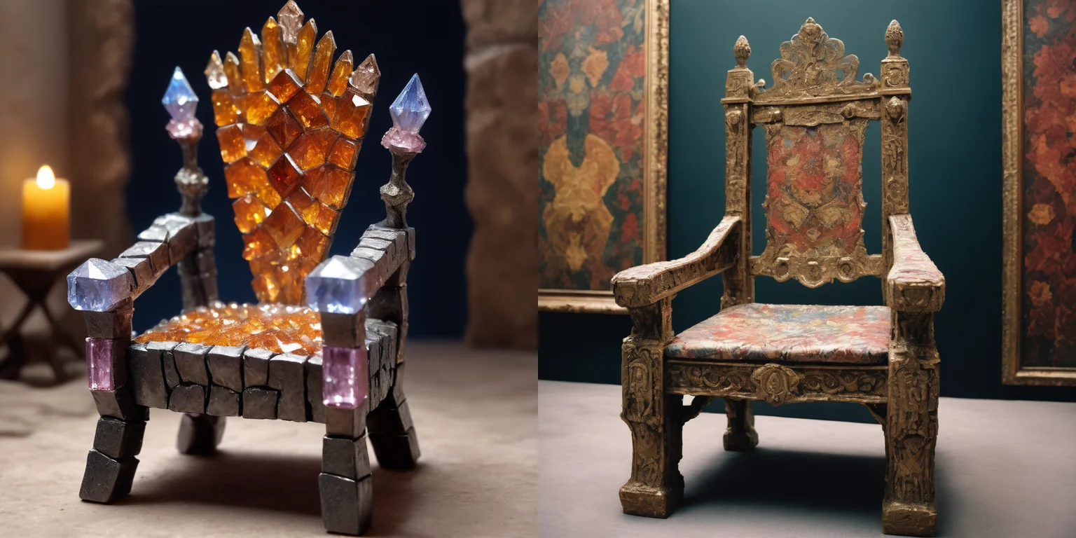 (kcrstal17xl:0.6) analog realistic Post-Impressionism colour photo of a throne, very detailed, award-winning