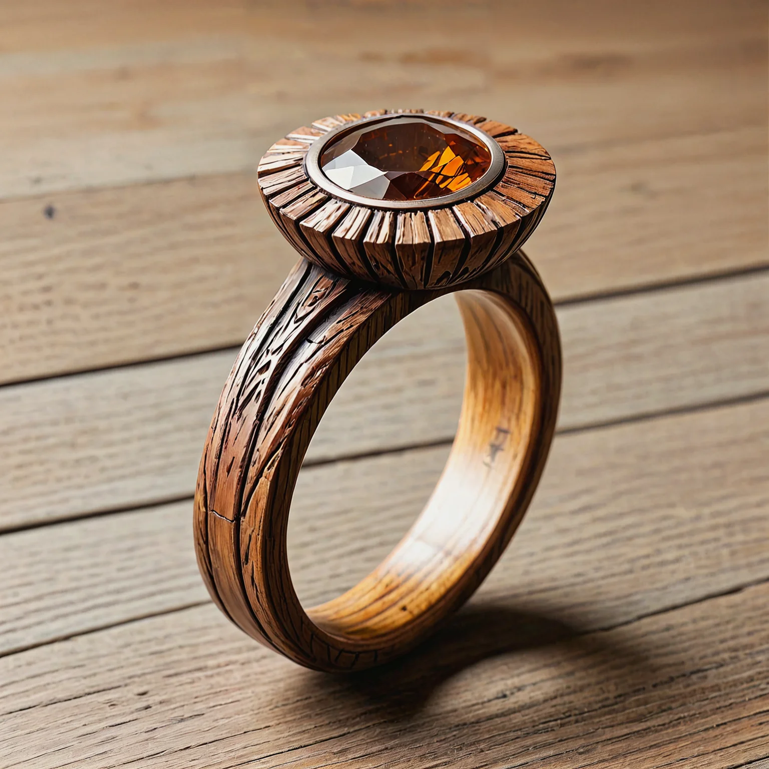An elaborate wooden engagement ring.
<lora:OldWood01_CE_XL_300-OT:0.6> oldwdCE_style