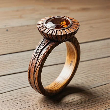 An elaborate wooden engagement ring.
<lora:OldWood01_CE_XL_300-OT:0.6> oldwdCE_style