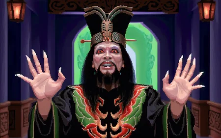 <lora:bigtroubleinlittlechina sdxl - damocles_aaa:0.9> <lora:lucasarts style:1.3> lucasarts style,
l0pang,raised hands,glowing eyes,close-up,in a hallway, 2d flat shading, pixel art, video game screenshot