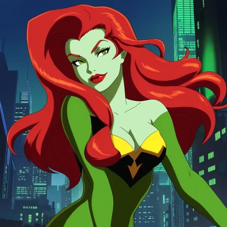 anime artwork of <lora:anime_Poison Ivy:1.2>
Poison Ivy a woman with red hair and green gloves in Gotham city universe, anime style, key visual, vibrant, studio anime, highly detailed