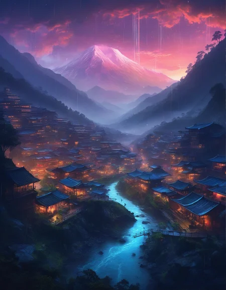 Cyberpunk: (neon lights), (rain-soaked streets), (holographic UI elements), (futuristic decay) :cite[6],
sonic geography where landscapes are sound fossils,
Himalayan valley with terraced farms,
Scattered showers Weather,
a mystical cloudscape, with swirling mists, vibrant rainbows, and an ethereal atmosphere that feels otherworldly,
Pre-dawn twilight with lingering stars,
Winter pine forests under snow,
<lora:add-detail-xl:0.7>,
<lora:DetailMaximizer:0.3>,
<lora:brho:0.15> brho,
<lora:Deep_depth_of_field:0.3>,
<lora:extremely_detailed:0.8> extremely detailed,