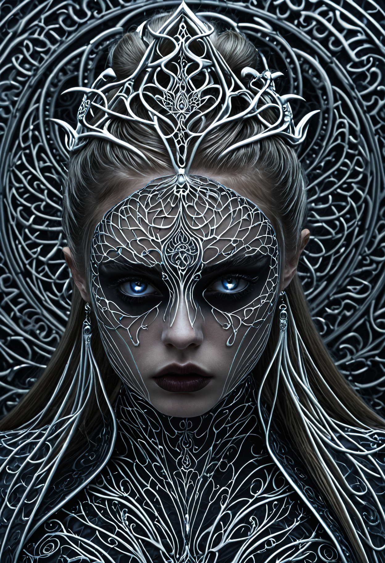 Gothic style <lora:Alex Grey OC-000005:1>,Alex Grey,1girl, . Dark, mysterious, haunting, dramatic, ornate, detailed