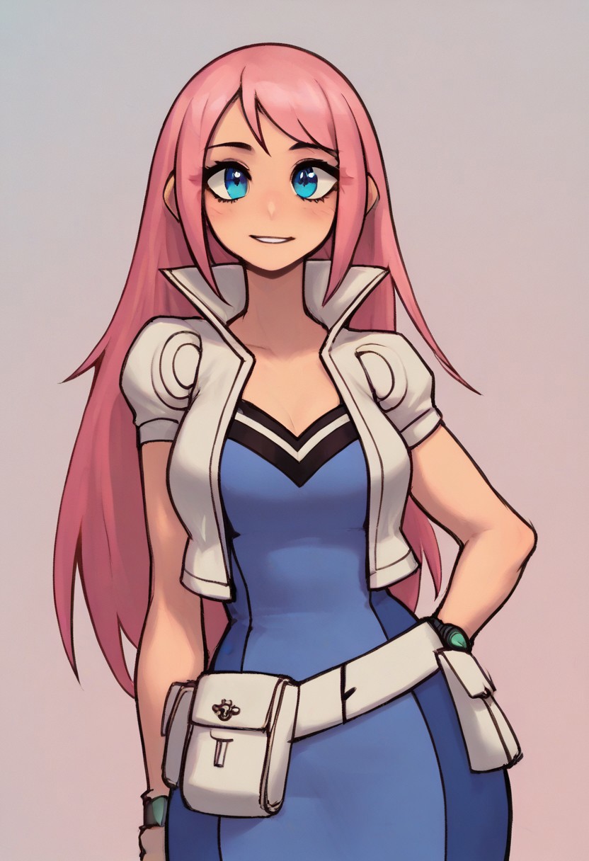 score_9, score_8_up, score_7_up, , source_anime, light rays, Jeena, long hair, pink hair
Blue eyes, solo, looking_at_viewer, solo, , sexy pose,  beautiful eyes,