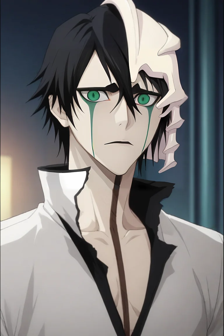 score_9, score_8_up, score_7_up, source_anime, semi-realistic, looking at viewer, , depth of field, 1boy, solo, male focus, <lora:ulquiorra_cifer_pony:0.84>, ulquiorra_cifer, , dalmatian costume, rope bridge, , <lora:sdxl_lightning_8step_lora:1>