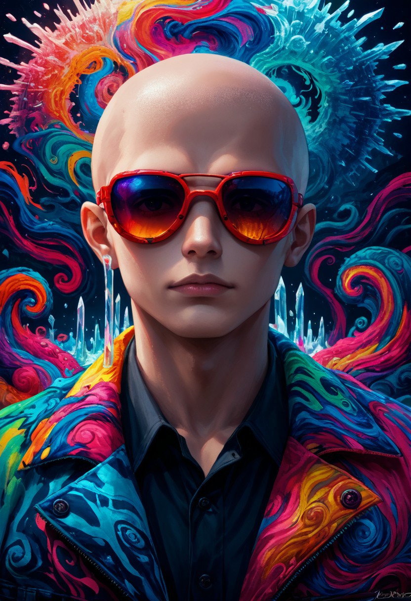 color_pop, color, bw, source_anime, colorful, score_9, score_8_up, score_8, (Mr_Freeze, DC, bald, 1boy, goggles, red_sunglasses, ice, source_comics, source_western), abstract, P5YCH3D3l1C, BREAK, (P5YCH3D3l1C), colorful, trippy, (abstract), colors, checkerboard, ominous, sneer, (blue_theme), cold, icicle,