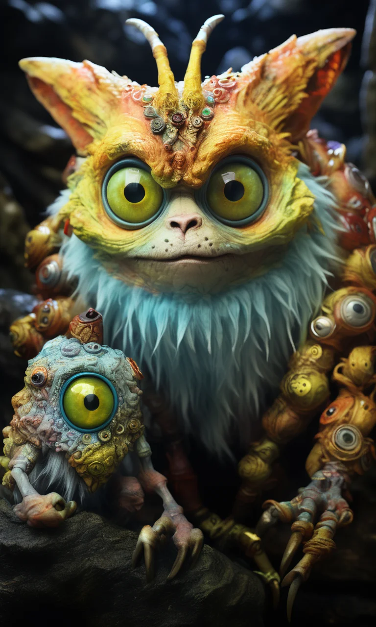 a cuddle stonedu Jiangshi that is a furry, amorphous creature with big, loving eyes. <lora:StonedU_v1-000010:1>
