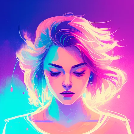 snthwve style nvinkpunk a woman by agnes cecile, luminous design, pastel colours, ink drips, autumn lights