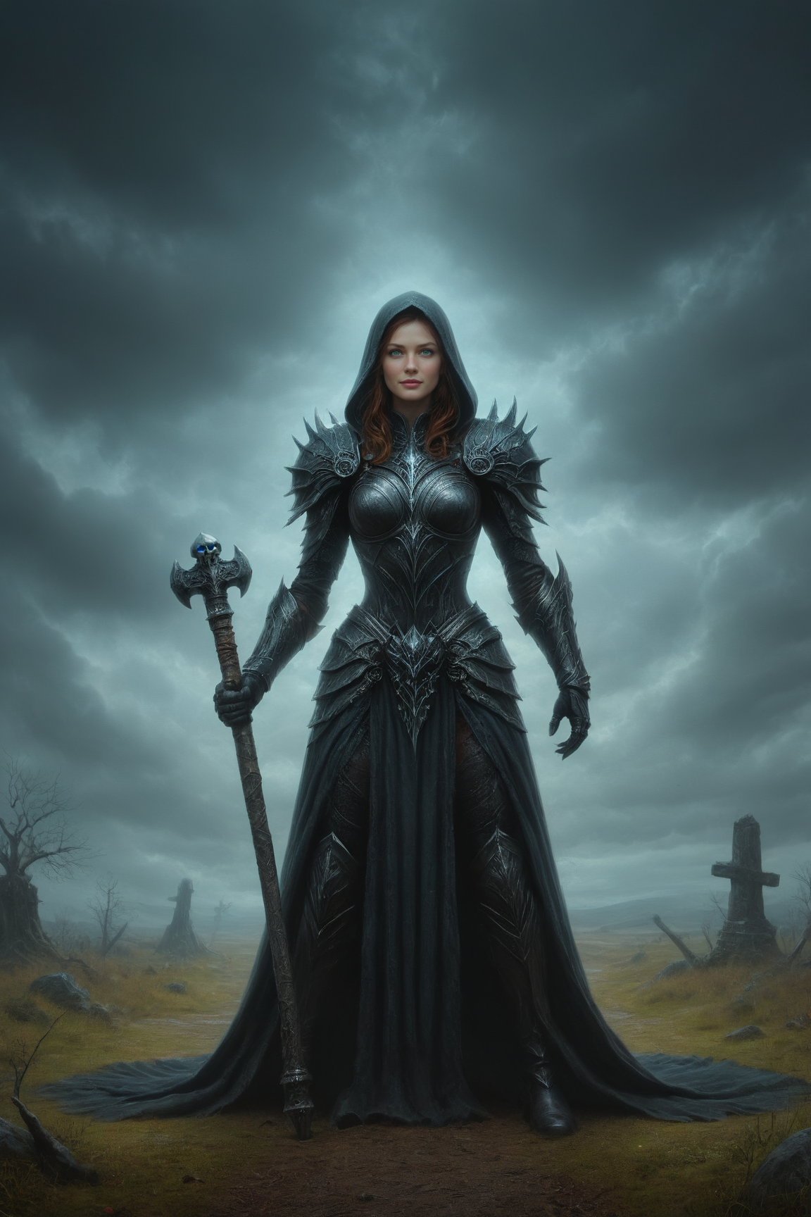 ,necromancy, heroine, warlike, radiant, oil pastel <lora:oil_pastel:1.00> ,full body length cinematic ,by Gertrude Abercrombie and Andy Kehoe in the style of Nathan Coley,  battlehammer <lora:battlehammer:0.60>   <lora:more_art:0.30> <lora:RMSDXL_Enhance:0.45> <lora:RMSDXL_Creative:0.45> <lora:RMSDXL_Photo:0.45> <lora:RMSDXL_Darkness_Cinema:0.45> <lora:clothing_slider:0.00> <lora:great_lighting:1.00> <lora:aesthetic:1.00> <lora:looking_at_viewer:1.00> <lora:photorealistic_portrait_v2:0.25> <lora:attractive_v2:0.10> <lora:extremely_detailed_v2:0.25> <lora:add_detail:0.75> <lora:perfect_eyes:0.25> <lora:perfect_hands:0.50>