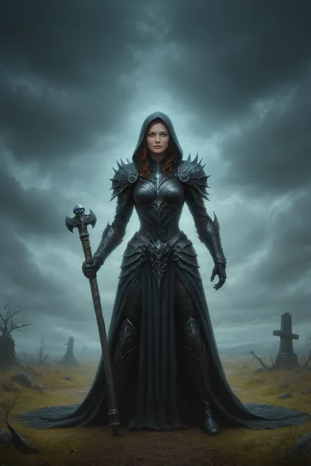 ,necromancy, heroine, warlike, radiant, oil pastel <lora:oil_pastel:1.00> ,full body length cinematic ,by Gertrude Abercrombie and Andy Kehoe in the style of Nathan Coley,  battlehammer <lora:battlehammer:0.60>   <lora:more_art:0.30> <lora:RMSDXL_Enhance:0.45> <lora:RMSDXL_Creative:0.45> <lora:RMSDXL_Photo:0.45> <lora:RMSDXL_Darkness_Cinema:0.45> <lora:clothing_slider:0.00> <lora:great_lighting:1.00> <lora:aesthetic:1.00> <lora:looking_at_viewer:1.00> <lora:photorealistic_portrait_v2:0.25> <lora:attractive_v2:0.10> <lora:extremely_detailed_v2:0.25> <lora:add_detail:0.75> <lora:perfect_eyes:0.25> <lora:perfect_hands:0.50>