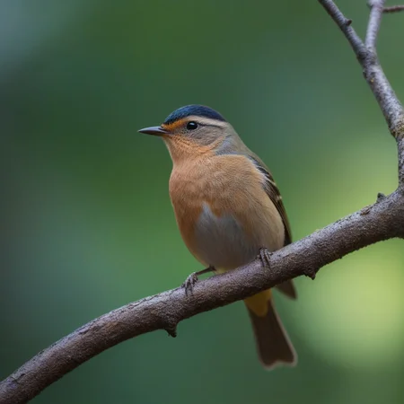 close-up A little bird on a tree branch, ultra detailed, cute, natural sunlight, forest environment, best quality, professional photography, masterpiece, life-like, taken with Canon EOS R5 Camera, 8k