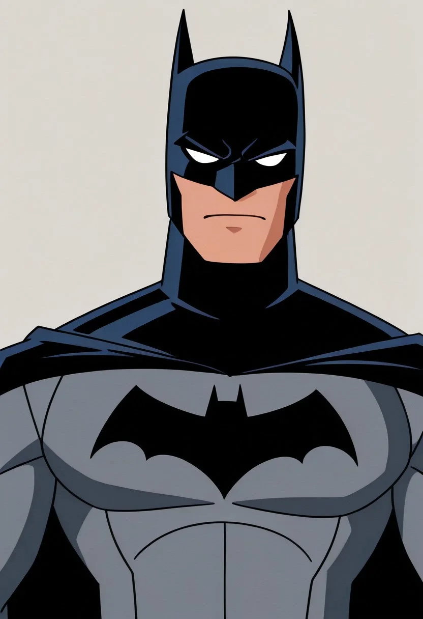 retro game art, traditional media, detailed texture, rating_explicit, masterpiece, absurdres, high quality, detailed skin, detailed character design, ultra-high resolution, perfectly composed, clear, breathtaking attention to detail, highres, ultra detail, solo,
BREAK
(batman), 1boy, solo, male, adult, male focus, 1boy, white sclera without pupils, detailed face, mask with black pointy ears,black cape,gray shirt,Bat emblem on chest, lavendertowne