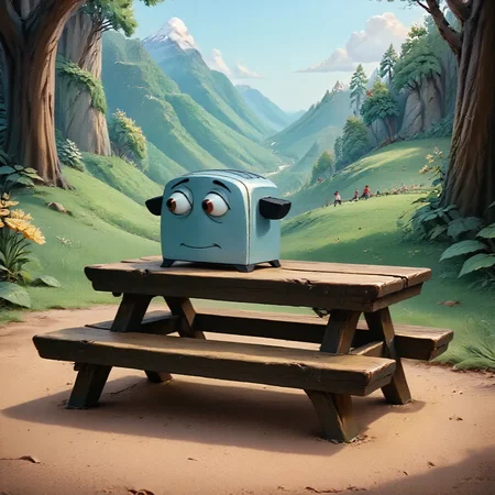 brav3toa$ter on a picnic table