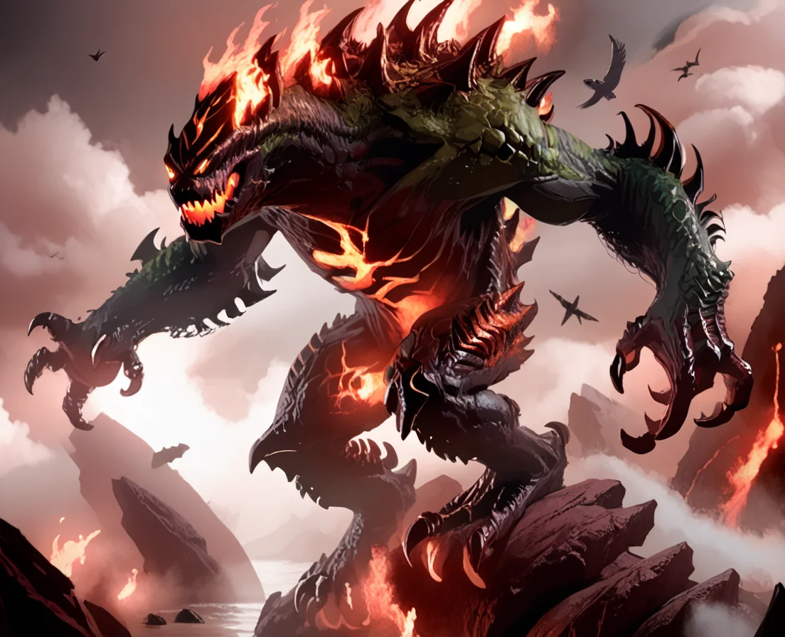 <lora:element_blend:0.8>,detail,score_9, score_8_up, score_7_up, score_6_up, score_5_up, score_4_up,
elementalfusion, , no humans, bird, monster, cloud, teeth, claws, dragon, fire, water, sharp teeth, 4 elements, earth, golem