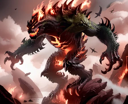 <lora:element_blend:0.8>,detail,score_9, score_8_up, score_7_up, score_6_up, score_5_up, score_4_up,
elementalfusion, , no humans, bird, monster, cloud, teeth, claws, dragon, fire, water, sharp teeth, 4 elements, earth, golem