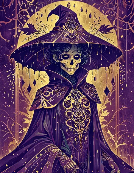 necromancer in the rain novuschroma15 style gold foil <lora:novuschroma15 style:1> <lora:sdxl_lightning_8step_lora:1>