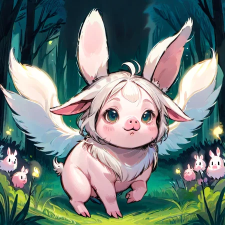 pig-rabbit hybrid <lora:[XL]Rabbit_blood:1>