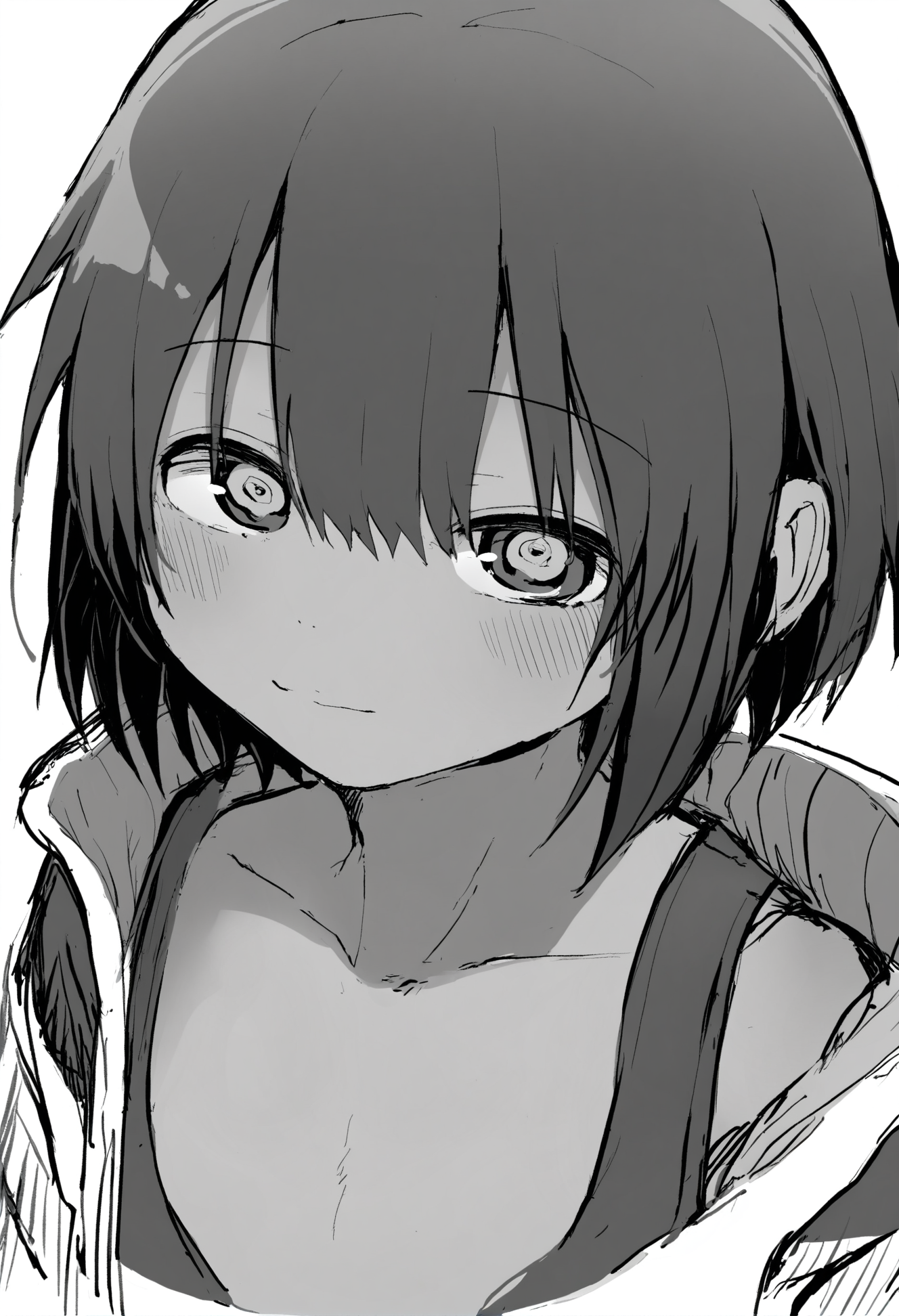 masterpiece, hyper detailed, best quality,(furry:1.3),1girl, makima \(chainsaw man\), monochrome, greyscale, solo, looking at viewer, ringed eyes, simple background, bangs, white background, portrait, medium hair, closed mouth, close-up, sketch, light smile, hair between eyes  ,<lora:DAGASIXLlokr8f-000188:0.95>