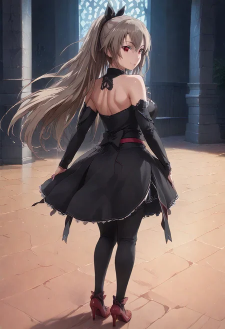 EasyNegativeV2, FastNegativeV2, haganef, overfit style, large breasts, 1girl, solo, thicc big breasts, sexy body , big butt, big breasts, shaggy big breasts, young, big chest, <PUT OVERFIT STYLE IN NEGATIVE PROMPT>, anime, smile,
Eydis, red eyes, light brown hair, long hair, ponytail,
,big breasts, shaggy big breasts, young, mature,
SteelLadyNanaseDress, frilled dress, criss-cross halter, (crosslace corset), thigh straps, black elbow gloves, glossy gloves, red highheels, red bow, black bow, bare shoulders, (two colored dress, black dress. Silver dress), detailed hands