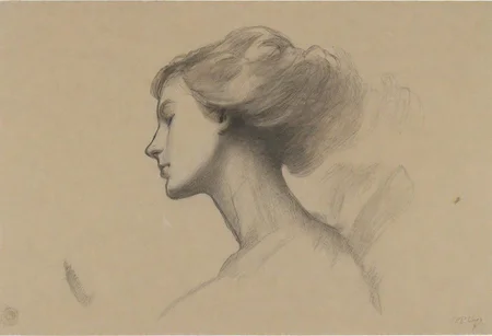 sketch, study,  Wisps of smoke rising from a candle in the form of a woman's profile