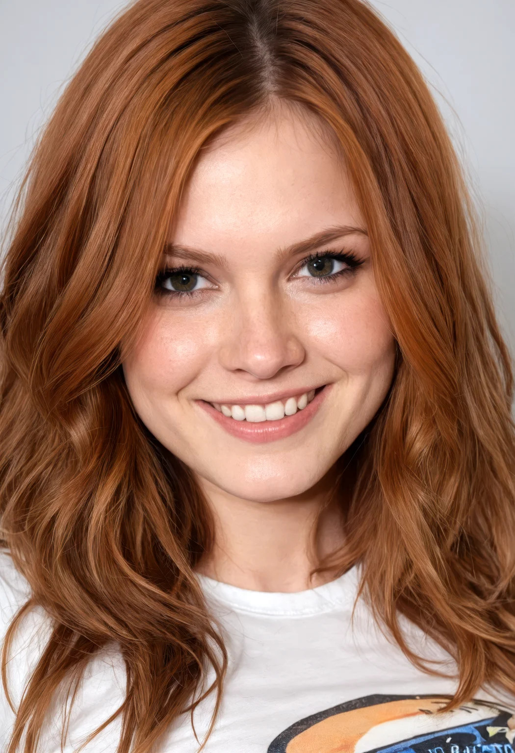 sdxl_amandrow, cute smile, t-shirt, detailed eyes, close-up
