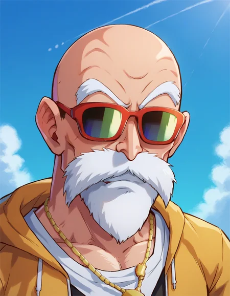 score_9, score_8_up, score_7_up,
roshixl, solo, 1boy, male focus, sunglasses,
<lora:roshi:1>