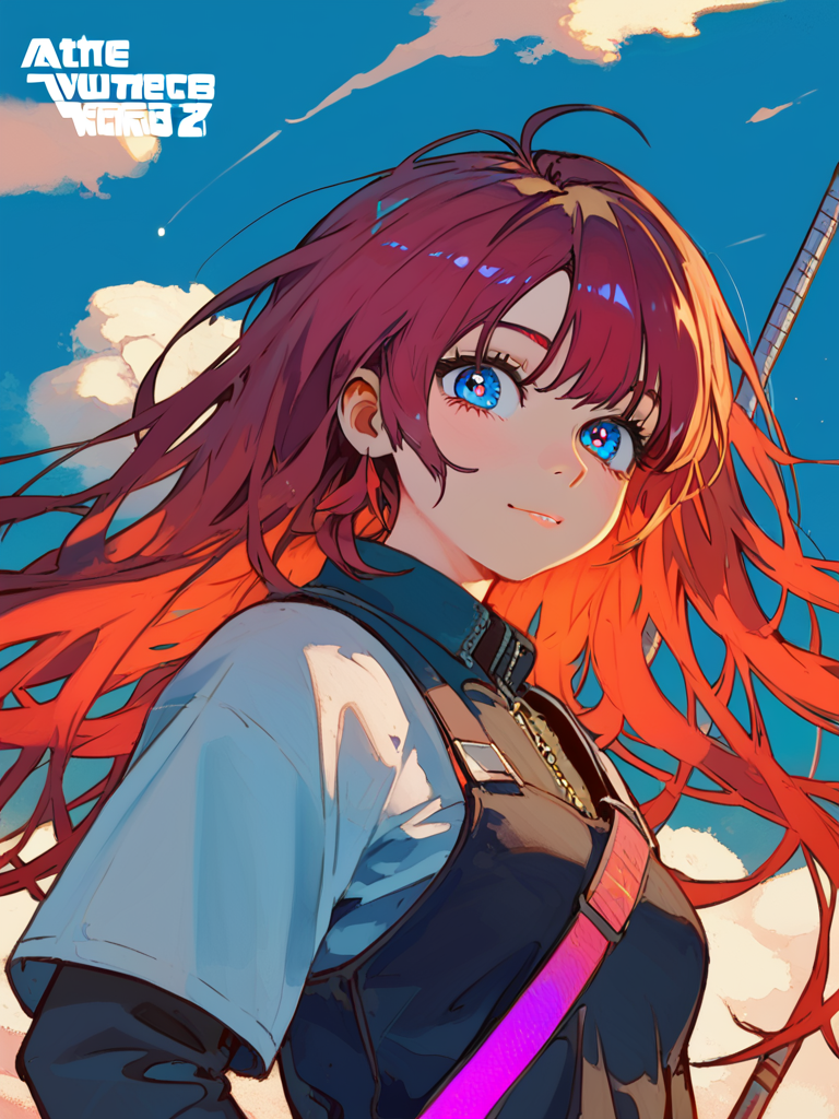 PDXL, <lora:KukkaV2:1>, kukk4, volumetric reflections, volumetric shadows, HDR, shot on Canon DSLR,
1girl, cute face, detailed eyes, long red hair, blue eyes, upper body BREAK galaxy in the background, clouds