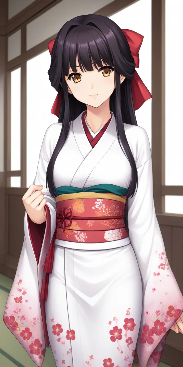 score_9, score_8_up, score_7_up, 1girl, solo, source_anime,
<lora:te04XLP_teito_kai-000005:0.9>, teito_kai, hair bow, red bow, long hair,
looking at viewer,
BREAK
japanase room, standing, kimono, japanase clothes,
