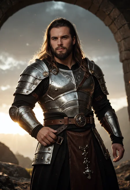 score_9, score_8_up, score_7_up, (masterpiece, best quality, ultra-detailed), fantasy dwarf, strong dwarf warrior, male, long beard, thick armor, heavy armor, cinematic lighting, dramatic lighting, motion blur, film grain, dark palette, unusual colors, faded colors, excellent composition, finest details, maximum detail, highly detailed character design, dark fantasy, epic atmosphere, powerful pose, fantasy setting