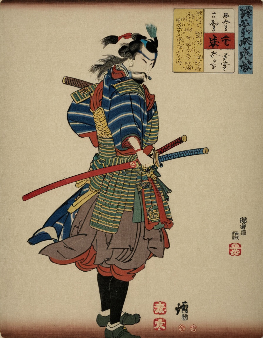 <lora:UtagawaKuniyoshiXL_v1:1> UtagawaKuniyoshiXL a samurai