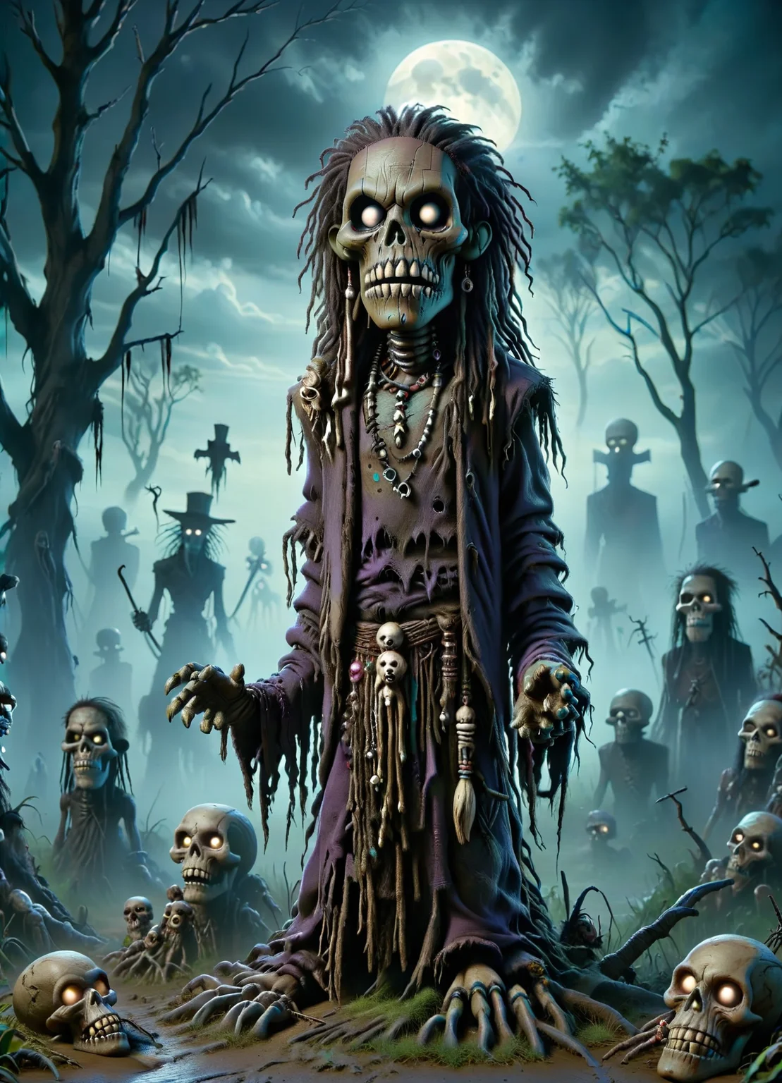 DonMV00d00XL voodoo, plains, serene tranquility <lora:DonMV00d00XL:1>