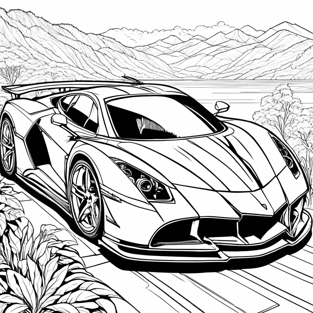 A super car,
,Coloring Book, ColoringBookAF,
 <lora:ColoringBookRedmond-ColoringBook-ColoringBookAF:1>