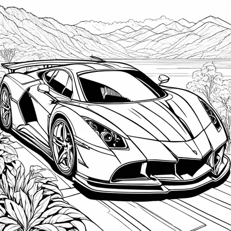 A super car,
,Coloring Book, ColoringBookAF,
 <lora:ColoringBookRedmond-ColoringBook-ColoringBookAF:1>