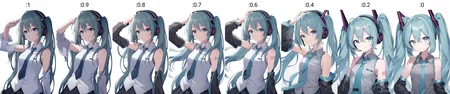 hatsune miku, 1girl, arm up, bare shoulders, black sleeves, blue eyes, blue hair, blue necktie, closed mouth, collared shirt, detached sleeves, gradient background, grey background, grey shirt, headphones, headset, long hair, long sleeves, miku day, necktie, shirt, sleeveless, sleeveless shirt, smile, solo, tie clip, twintails, upper body, v, very long hair, white background
<lora:deresute-000016:1>